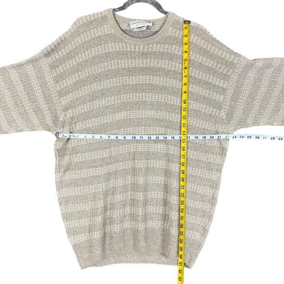 CLAN DOUGLAS Scotland Mens L Sweater Linen Silk Pullover Cream Beige Lightweight - Picture 8 of 10